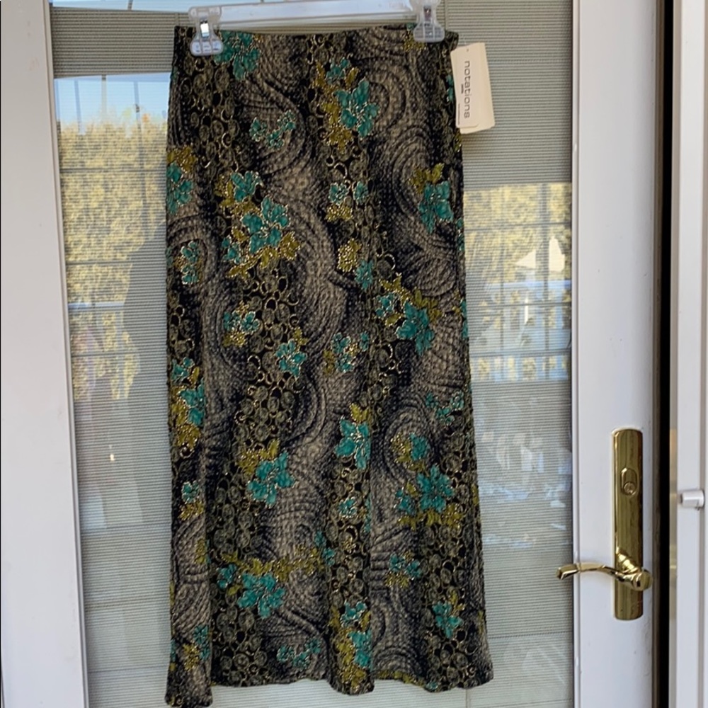 - Notations brand jade/gold embossed skirt. Size PM